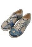 DOGO Homme Cuir Vegan Bleu Baskets - Meet me Halfway Motif