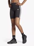 adidas Women's Essentials 3-Stripes Bike Shorts, Black/White