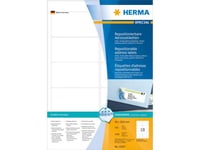 Herma Special - Papir - matt - flyttbart selv-adhesiv - hvit - 96 x 50.8 mm 1000 etikett(er) (100 ark x 10) adresselapper