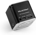 Mini enceinte Bluetooth portable Prise en charge de la carte MicroSD Soundstation mobile compacte pour Smartphones Tablettes Ordinateurs portables BT-X2 (Noir)