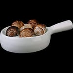 Holst Porcelaine Pla 119 Escargot Poignée Poêle avec Manche et 6 cavités Blanc 12,5 x 12,5 x 4 cm