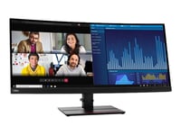 Lenovo Thinkvision P34w-20 - Led-Skärm - Böjd - 34.14" - 3440 X 1440 Uwqhd @ 60 Hz - Ips - 300 Cd/M² - 1000:1 - 4 Ms - 2Xhdmi, Displayport, Usb-C - Högtalare - Korpsvart