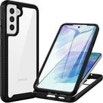 Lagogi Coque Samsung S21 Fe 5g, Antichoc Housse Avec Protection Écran, 360 Degrés Protection Case Robuste Double Face Bumper Transparent Etui Intégrale Coque Pour Samsung Galaxy S21 Fe 5g - Noir