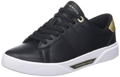 Tommy Hilfiger Women Chic Panel Court Sneaker, Black, 39 EU