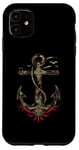 Coque pour iPhone 11 Ancre Nautique Tatouage Art Vintage Maritime Océan