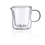 MasterPRO Foodies Mixology - 440 ml Jar de lait - Faire en verre borosilicate à double paroi résistant - idéal pour un usage quotidien - APTO Micro-ondes