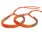 mumbi Lot de 2 bracelets d'amitié/surfeur tressé arc-en-ciel orange