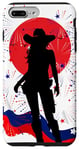 Coque pour iPhone 7 Plus/8 Plus Rouge Blanc Et Bottes Drapeau Américain 4 Juillet Cowgirl