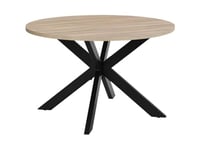 Vente-unique Table à Manger TILKI - 4 Couverts - MDF & Métal - Chêne et Noir