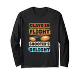 Retro Clays In Flight Shooters Delight Skeet Shooting Long Sleeve T-Shirt