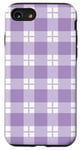 iPhone SE (2020) / 7 / 8 Purple White Checkered Plaid Flannel Gingham Pattern Checker Case