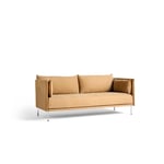 HAY-Silhouette Sofa 2 Seater, Linara 142/Cognac Piping/Chrome
