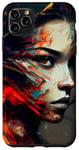 iPhone 11 Pro Max Colourful Colours Art Girl Face Case