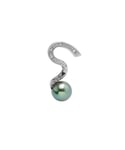 Blue Pearls Womens Black Tahitian Pearl, Diamonds Pendant and Sterling Silver 925/1000 - Green - One Size