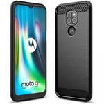 Motorola Moto E7 Plus Stöttåligt Skal SlimCarbon Svart