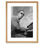 Wee Blue Coo Music Photo Portrait Jazz Legend Thelonious Monk Pianist Framed Wall Art Print