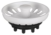 aqualy® – Bouchon pour évier avec grille, blanc