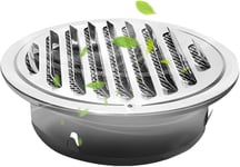 Grille d'aération ronde 150 mm en acier inoxydable avec moustiquaire - Grille d'aération pour cheminée, cuisine, salle de bain