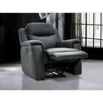 Vente-unique Fauteuil relax EVASION en cuir - Gris