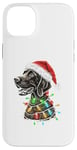 Coque pour iPhone 14 Plus Chapeau de Père Noël allemand à poil court Lumières de Noël Chien Maman Papa