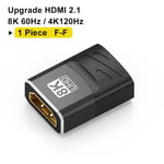 Female to Female 8K HDMI 2.1 Adapter Adaptateur HDMI 2.1 mâle vers femelle, 8K, convertisseur 8K 60Hz 4K 120Hz, 48Gbps, résistant, compatible PS5, PS4, HDTV, Roku, TV Stick, PC, 90, 270 ""Nipseyteko