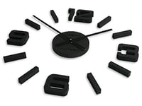 FLEXISTYLE Horloge Murale Noire (comme Anthracite), 50-75 cm (épaisseur 19 mm)
