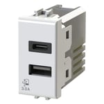 4 Box - 4BOX 4B.AM.USB.30 Prise murale usb 3 Ampères Compatible avec Bticino Matix Blanc