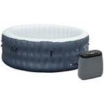 Outsunny Spa Gonflable Rond 950 litres 108 Jets de Massage 4/6 Personnes avec bâche 2 Cartouches filtrantes Liner PVC Blanc Bleu