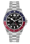 Philipp Plein Silver Mens Analogue Watch Gmt-i  Challenger PWYBA0223