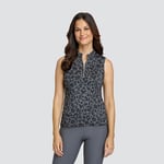 Tail Ladies Sleeveless Polo In Black Leopard Print  (RRP £60.00)