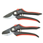 Wilkinson Sword Deluxe Anvil & Bypass Pruner Secateurs - Twin Pack Gardening Set