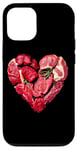 Coque pour iPhone 12/12 Pro Graphique culinaire pour la Saint-Valentin, barbecue, viande de bœuf crue, cœur, papa et chef