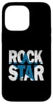 Coque pour iPhone 14 Pro Max Bleu Rock Star Distress Blue Color Graphic