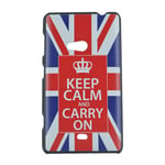 COQUE BIGBEN RIGIDE KEEP CALM UK POUR NOKIA LUMIA 625 ROUGE BLANC BLEU