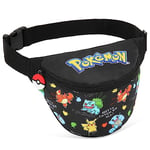 Pokemon Sac Banane Enfant Sacoche Enfant Ado Garcon Fille Accessoire Pikachu Officiel Bandoulière Petit Sac Fanny Pack École Randonnée Poche Zippée Ceinture Ajustable