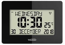 Radio Controlled Large LCD Wall Clock for DEMENTIA & ALZHEIMER SUFFERERS