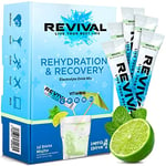 Revival Rapid Rehydration Electrolytes Powder - High Strength Vitamin C, B1, B3, B5, B12 Supplement Sachet Drink, Effervescent Electrolyte Hydration Tablets - 12 Pack Mojito