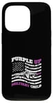 Coque pour iPhone 13 Pro Purple Up Drapeau militaire pour enfant