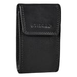 STILORD 'Lenn' RFID Key Pouch Leather Vintage Holder with Ring Elegant Coin Wallet Faraday Bag for Car Keys Leather Purse Organiser, Colour:Black