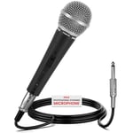 Pyle Microphone - Professional Dynamic Vocal Microphones, with ON/OFF Switch, Dynamic Cardioid, Handheld Mic for Singing, w/ 4.5 m – XLR Audio Cable, Compatible for Karaoke-Speaker-Speech-Amp-Mixer