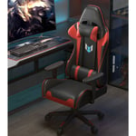 Bigzzia - Fauteuil de Bureau Ergonomique Siège Gamer avec appui-tête et oreiller lombaires - Inclinable 90 °-155 ° - Noir et Rouge