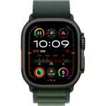 Apple Watch Ultra 2, Smartwatch (black, 49 mm, Alpine Loop dark green, titanium case, cellular)