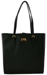 Michael Kors Black Tote Bag Size Medium Saffiano Leather Womens Handbag Jet Set