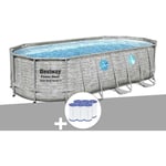 Kit piscine tubulaire ovale Bestway Power Steel SwimVista avec hublots 5,49 x 2,74 x 1,22 m + 6 cartouches de filtration