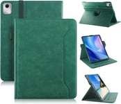 Coque Étui Pour Lenovo Tab M11 2024 11 Pouces & Xiaomi Redmi Pad Se 11 Pouces 2023 Cuir Pu Ultra Léger Avec Étuis Pivotants À 360 Degrés Veille/Réveil Automatique,Vert Foncé