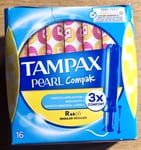 Tampax Pearl Compak Regular Tampons Smooth Layer Tampons 16 Pcs PACKING DAMAGED