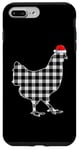 Coque pour iPhone 7 Plus/8 Plus Chemise de Noël poulet noir et blanc Buffalo Plaid Pyjama