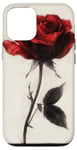 Coque pour iPhone 12/12 Pro Rose Minimalisme Minimalisme Pétales Rose Art Floral