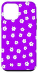 iPhone 12 mini Purple White Ditsy Flowers Floral Pattern Case