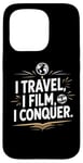 Coque pour iPhone 15 Pro I Travel I Film I Conquer Funny Vlogging Devise